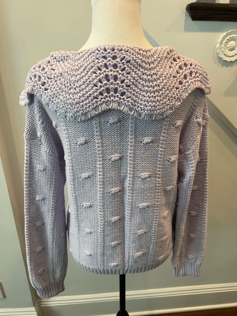 Sandy Liang Coquette Princesscore Lavender Cotton Blend Sweater — image 3 of 6